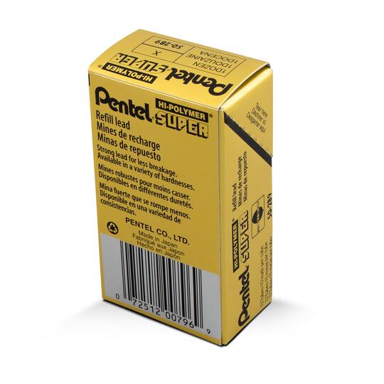 Pentel® Super Hi‑Polymer® Thick 0.9mm Pencil Lead Refills, 12 Packs of 15